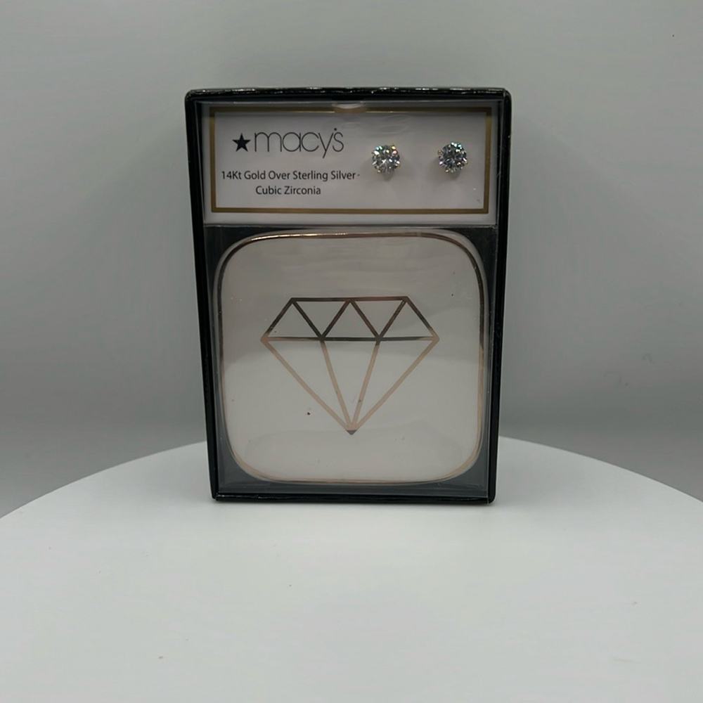 Macys round 6mm stud earrings